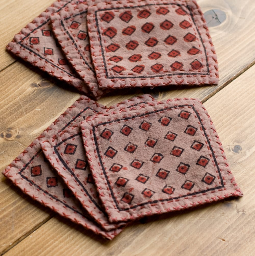 6枚セット】インドの手造りコースター マスタード色 の通販 - TIRAKITA.COM