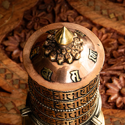 マントラ装飾の卓上マニ車【約14cm】 - サブ3