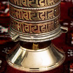 マントラ装飾の卓上マニ車【約14cm】 - サブ4