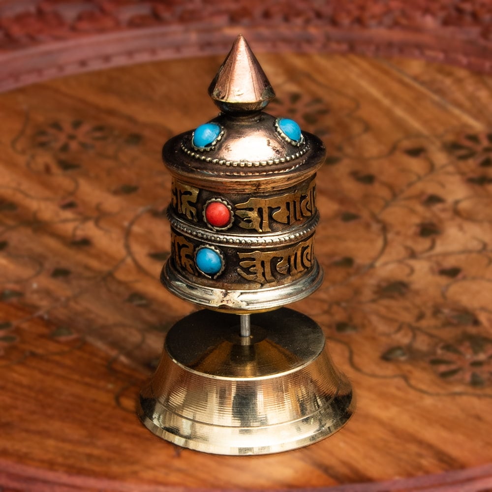 卓上マニ車（特小） / チベット 宗教用品 アジア チベタン エスニック インド 雑貨