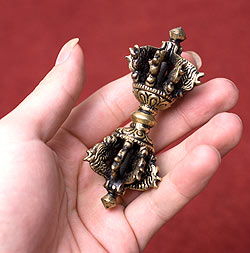 ドルジェ（ヴァジュラ・金剛杵） - 九鈷杵【長さ：9cm】 - サブ5