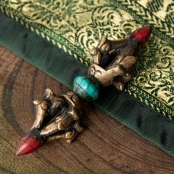 ドルジェ(ヴァジュラ・金剛杵) - 九鈷杵【長さ:7.5cm】