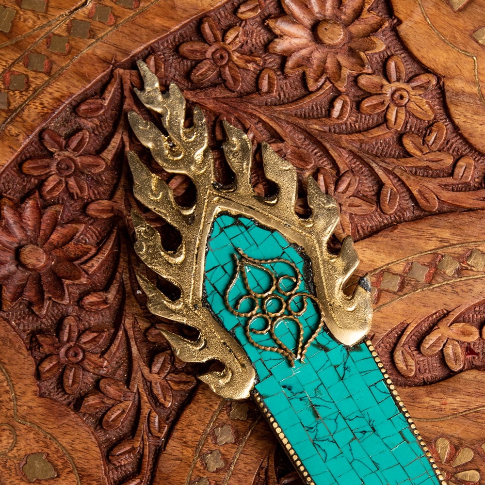 通販ポイント チベット密教法具 銅鍍金 文殊菩薩 利剣 ガドゥガ 八鈷杵