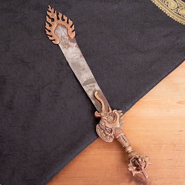 チベット密教法具 文殊菩薩の利剣 - ガドゥガ - 40cm 9 - 選択2：銅