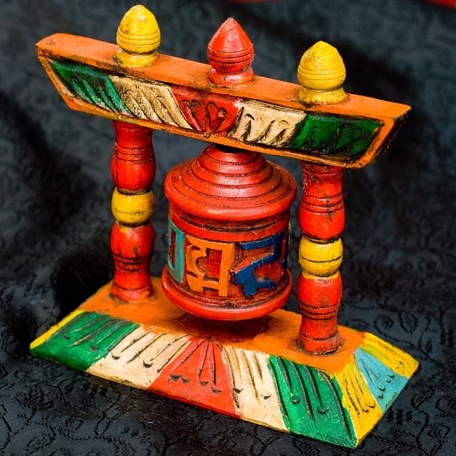 アンティック・卓上マニ車[横10cmx高さ10cm]の写真1枚目です。商品の全体図です。マニ車,卓上,ネパール,仏教