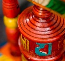 アンティック・卓上2段マニ車[横幅15.5cmx高さ17.5cm] - サブ3