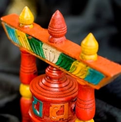 アンティック・卓上2段マニ車[横幅15.5cmx高さ17.5cm] - サブ4