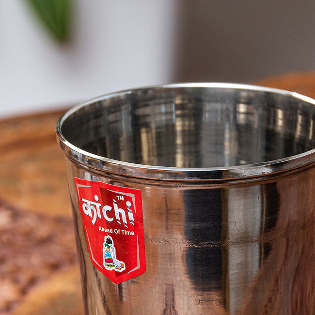 【送料無料・12個セット】ステンレスのチャイカップ[直径：7.5cm x 高さ：11cm ] 4 - 口の部分です。