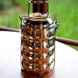 【送料無料・2個セット】【4段】インドの弁当箱 ベーグル型 - サブ2