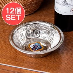 【送料無料・12個セット】ペイズリーエンボスのアルミ皿【直径：約14.3cm】の商品写真