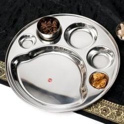 【送料無料・3個セット】6分割カレー丸皿　猫の肉球型[直径約32cm] - サブ2