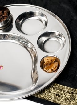 【送料無料・3個セット】6分割カレー丸皿　猫の肉球型[直径約32cm] - サブ3