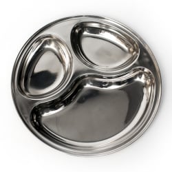 【送料無料・4個セット】小さめの3分割カレー丸皿 パオバジ[直径約26cm] - サブ4