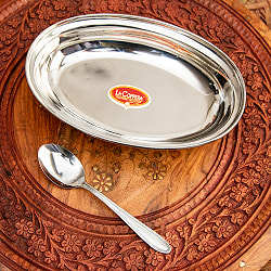 【送料無料・2個セット】槌目付き 銅装飾のオーバルプレート（23.5×15.6cm） - サブ3