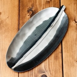 【送料無料・3個セット】インドのステンレス製 バナナリーフプレート[約26.5cm] - サブ2