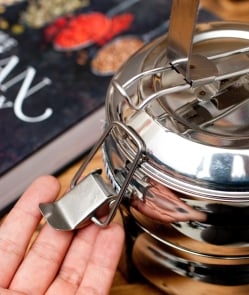 【送料無料・3個セット】【2段】インドの弁当箱 ベーグル型[18cm] - サブ5