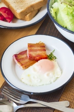 【送料無料・5個セット】印度琺瑯 アンティーク調のホーロー エッグプレート - 19cm - サブ2