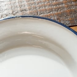 【送料無料・5個セット】印度琺瑯 アンティーク調のホーロー エッグプレート - 19cm - サブ5