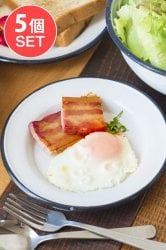 【送料無料・5個セット】印度琺瑯 アンティーク調のホーロー エッグプレート - 19cm(SET-AG-ID-TBLWR-704)