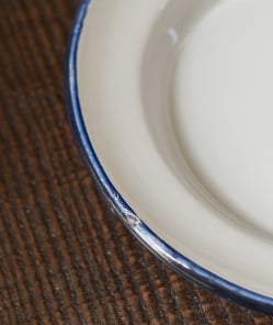 【送料無料・4個セット】印度琺瑯 アンティーク調のホーロー スーププレート - 22cm - サブ5