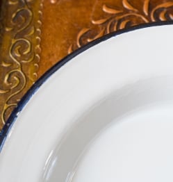 【送料無料・4個セット】印度琺瑯 アンティーク調のホーロー パスタプレート - 23.7cm - サブ4