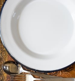 【送料無料・4個セット】印度琺瑯 アンティーク調のホーロー パスタプレート - 23.7cm - サブ5