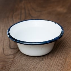 【12個セット】印度琺瑯 アンティーク調のホーロー 多目的ボウル - 外径12.5cm程度 - サブ3