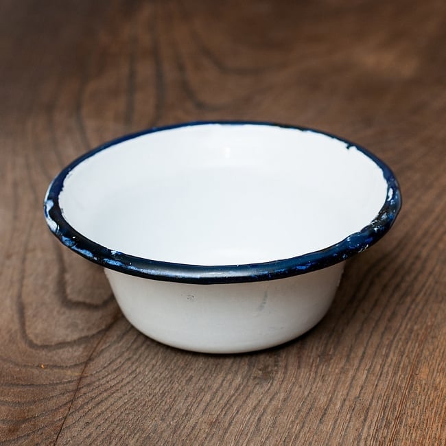 【12個セット】印度琺瑯 アンティーク調のホーロー 多目的ボウル - 外径12.5cm程度 3 - しっとりと美しい器です。