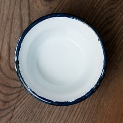 【12個セット】印度琺瑯 アンティーク調のホーロー 多目的ボウル - 外径12.5cm程度 - サブ5