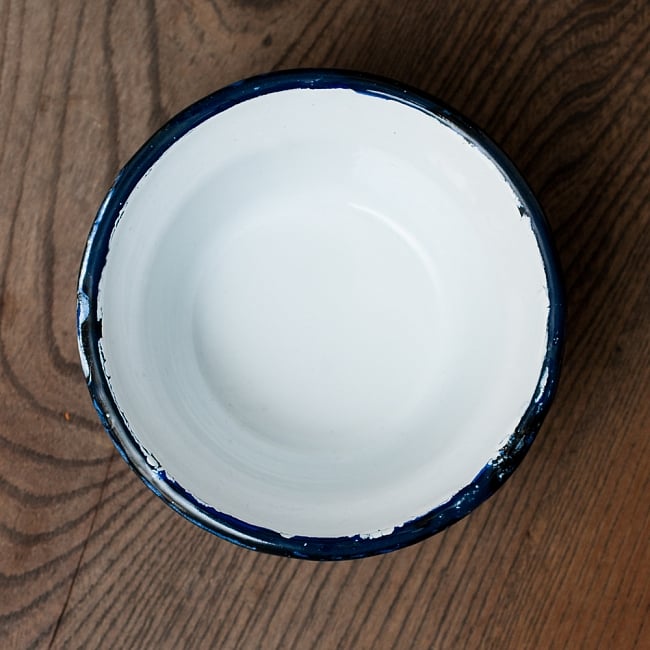 【12個セット】印度琺瑯 アンティーク調のホーロー 多目的ボウル - 外径12.5cm程度 5 - 真上からみてみました。