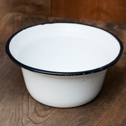 【送料無料・2個セット】印度琺瑯 アンティーク調のホーロー 多目的ボウル - 外径25cm程度 - サブ3