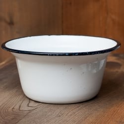 【送料無料・2個セット】印度琺瑯 アンティーク調のホーロー 多目的ボウル - 外径25cm程度 - サブ4