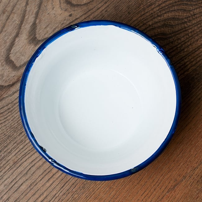 【送料無料・7個セット】印度琺瑯 アンティーク調のホーロー 多目的ボウル - 外径14.7cm程度 5 - 真上からみてみました。