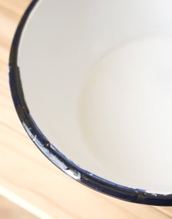 【送料無料・4個セット】印度琺瑯 アンティーク調のホーロー サラダボウル - 18.5cm - サブ4