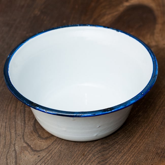 【送料無料・3個セット】印度琺瑯 アンティーク調のホーロー 多目的ボウル - 外径22.5cm程度 3 - しっとりと美しい器です。