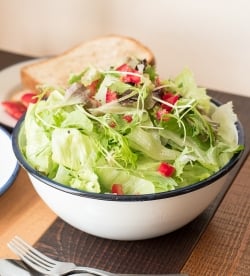 【送料無料・4個セット】印度琺瑯 アンティーク調のホーロー 大人数用サラダボウル - 23.5cm - サブ2