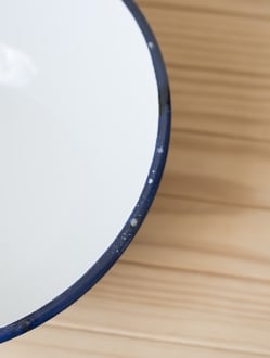 【送料無料・4個セット】印度琺瑯 アンティーク調のホーロー 大人数用サラダボウル - 23.5cm - サブ5