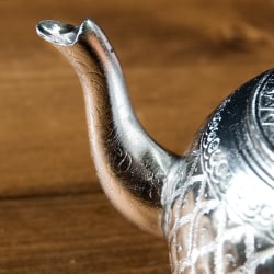 【送料無料・2個セット】エンボス入りまんまるレトロティーポット 600ml タイのアルミ細工急須 - サブ5