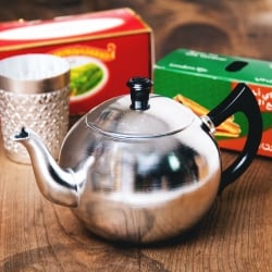 【3個セット】まんまるレトロティーポット 1000ml タイのアルミ細工急須 - サブ2
