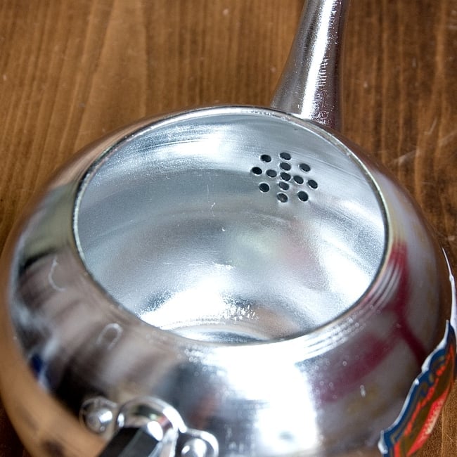 【送料無料・3個セット】まんまるレトロティーポット 1000ml タイのアルミ細工急須 9 - 茶こしは胴穴タイプです