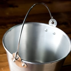 【送料無料・12個セット】軽いアルミ製 タイの屋台アイスペール[約：14.8cm 1200cc] - サブ4