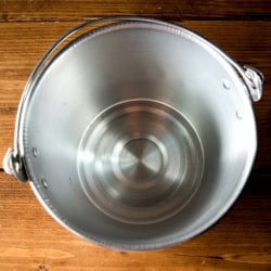 【送料無料・12個セット】軽いアルミ製 タイの屋台アイスペール[約：14.8cm 1200cc] - サブ5