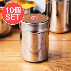 【10個セット】ステンレスのマサラケース・小物入れ-3号[約7.2cm×5.3cm 120ml] - メイン