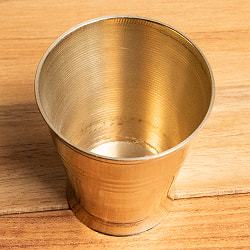 【5個セット】インドの礼拝用 ブラス製 プージャグラス カップ[6.5cm] - サブ5