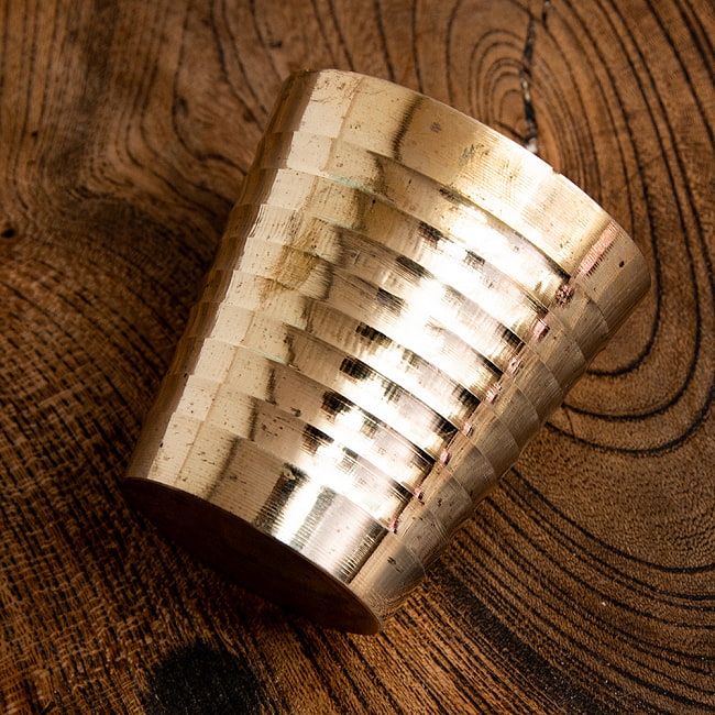 【5個セット】インドの礼拝用 ブラス製 プージャグラス カップ[5cm x 4.5cm] 5 - 中はこのようになっております