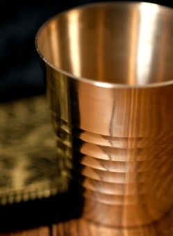 【5個セット】インドの礼拝用 ブラス製 プージャグラス カップ[5cm] - サブ3