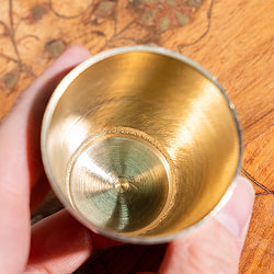 【5個セット】インドの礼拝用 ブラス製 プージャグラス カップ[約5cm] - サブ5