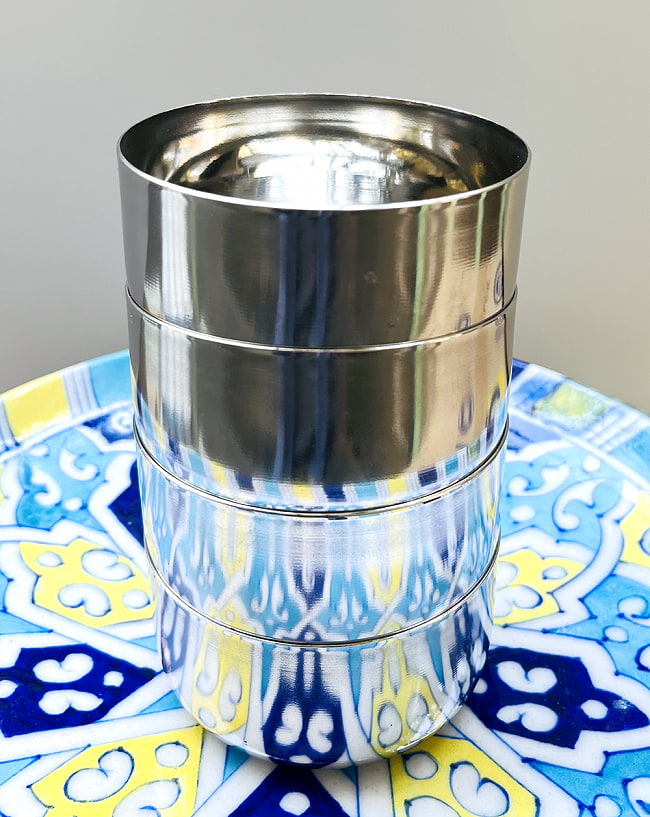 【3個セット】カレー小皿(約11.2cm×約5cm）特大サイズ ライスボウル 10 - 重ねるとこのくらいの重ね具合となります