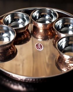 ロイヤルターリーセット クインティプル (高級カレー大皿1枚と高級カレー小皿5枚のセット) - サブ2