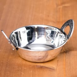 【6個セット】槌目装飾仕上げのステンレスカダイ[装飾持ち手付]サービングパン　食器・お皿〔約13cm〕 - サブ2